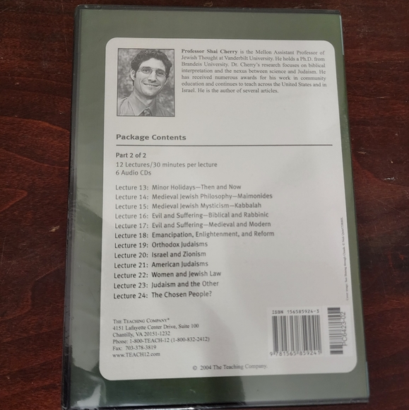 The Great Courses Introduction To Judaism Part 1 & 2 Cds + Guidebook / Cherry - Picture 5 of 5